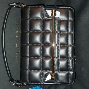 Strathberry East/West Mini Quilting Nappa - Black